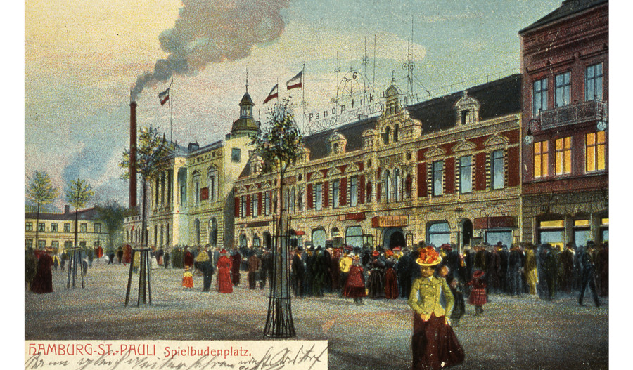 Der Spielbudenplatz um 1870